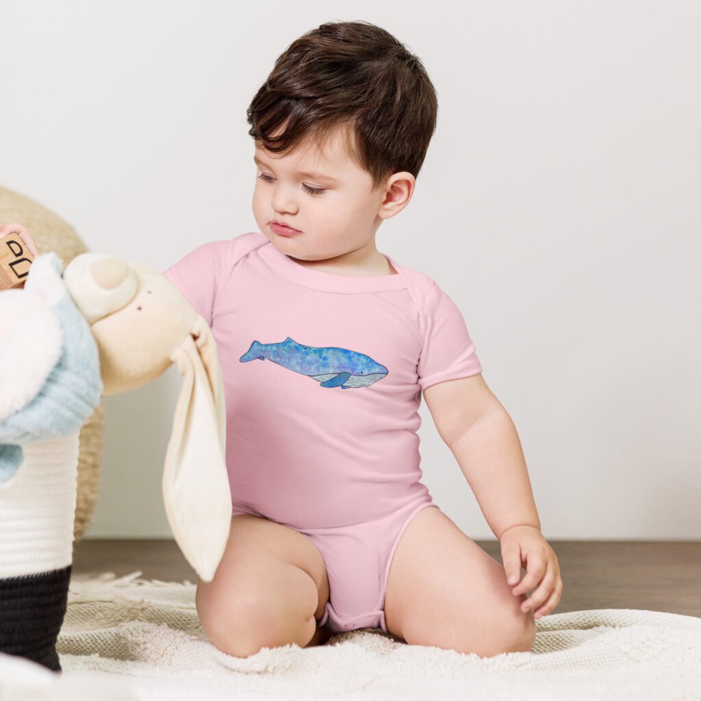 Baby short sleeve one piece - Whale, Hello There!