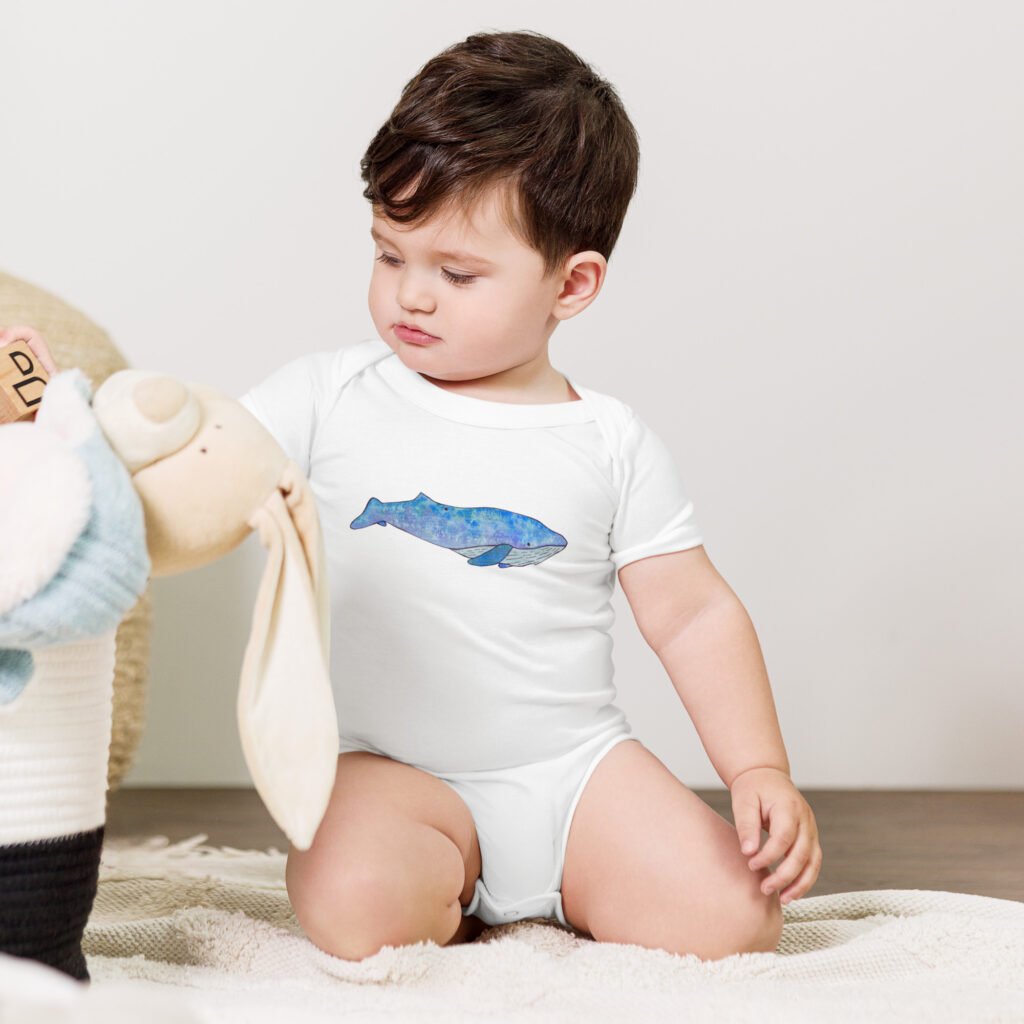 Baby short sleeve one piece - Whale, Hello There!