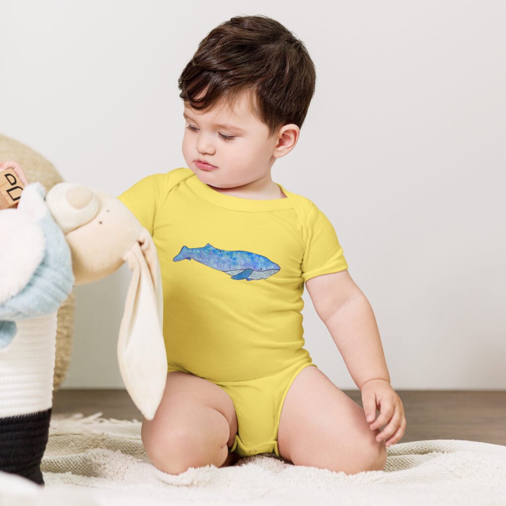 Baby short sleeve one piece - Whale, Hello There!