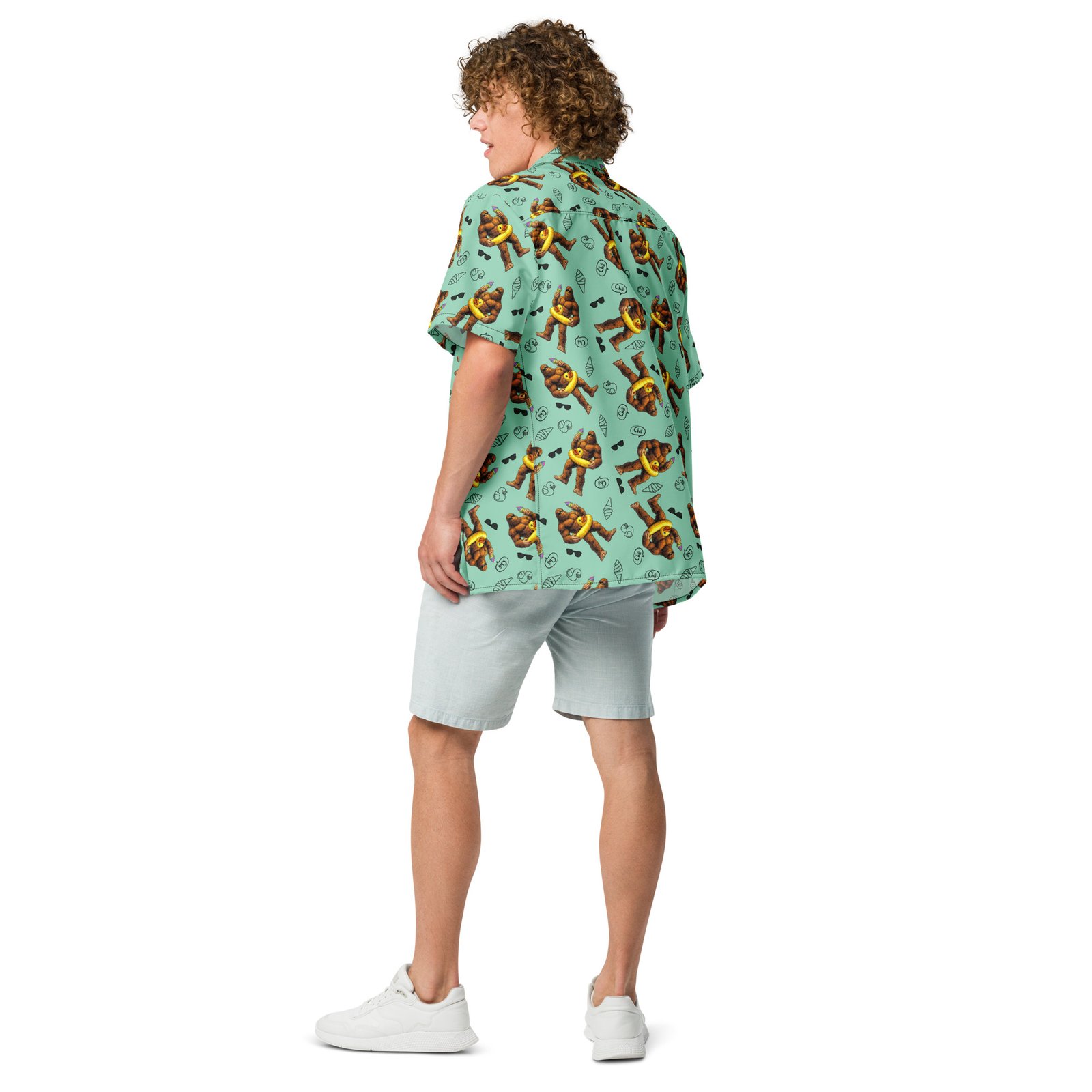 Bigfoot Beach Day Hawaiian Shirt - Image 5