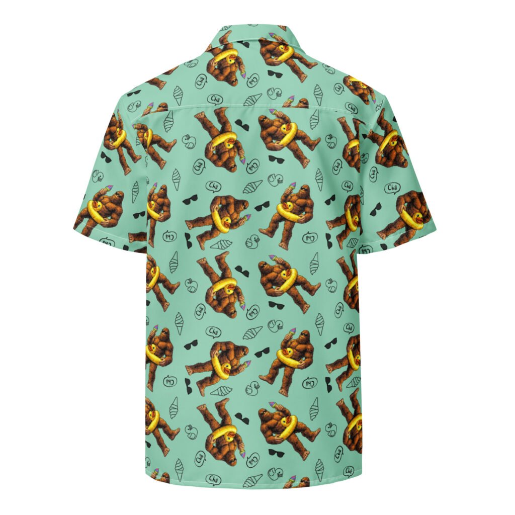 Bigfoot Beach Day Hawaiian Shirt