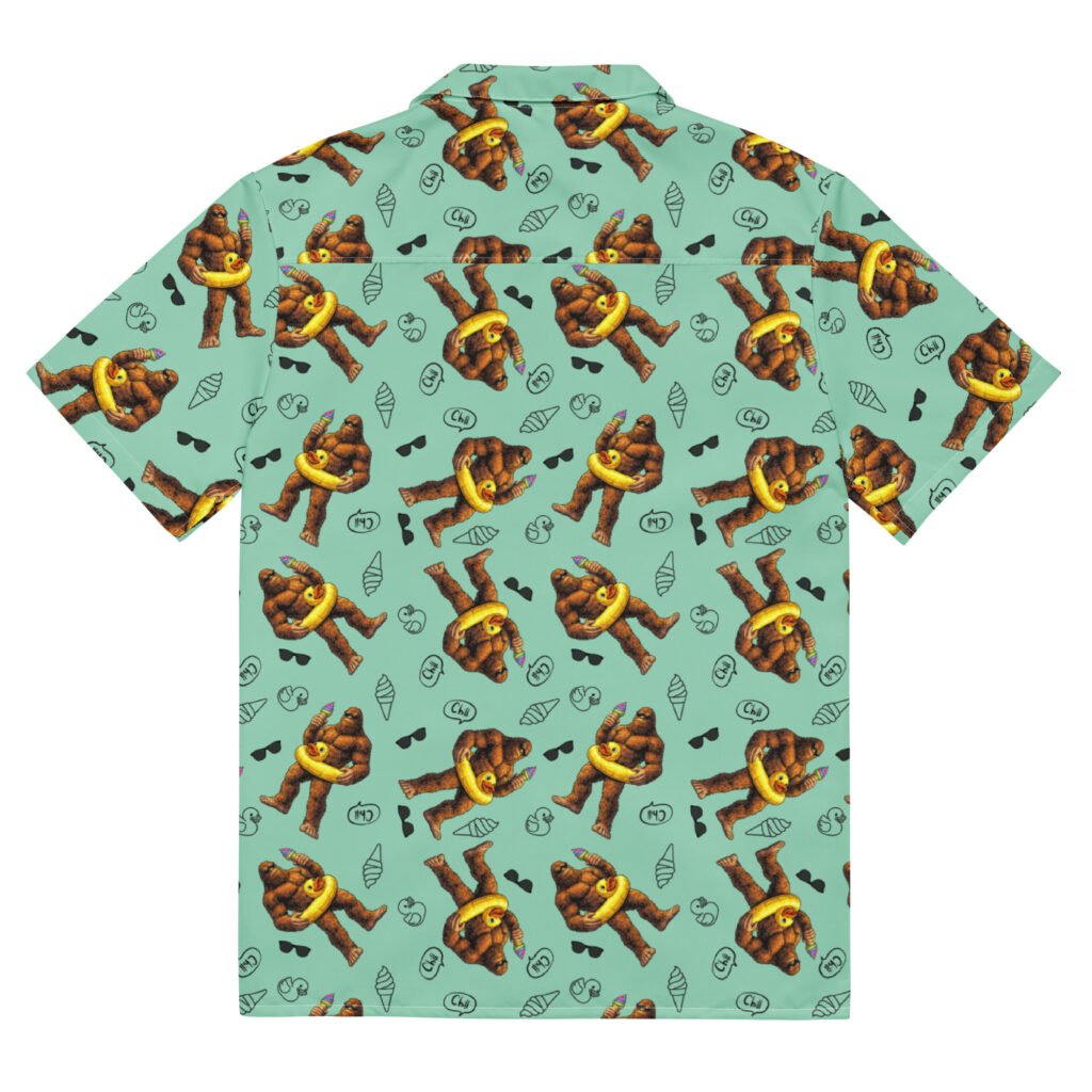 Bigfoot Beach Day Hawaiian Shirt