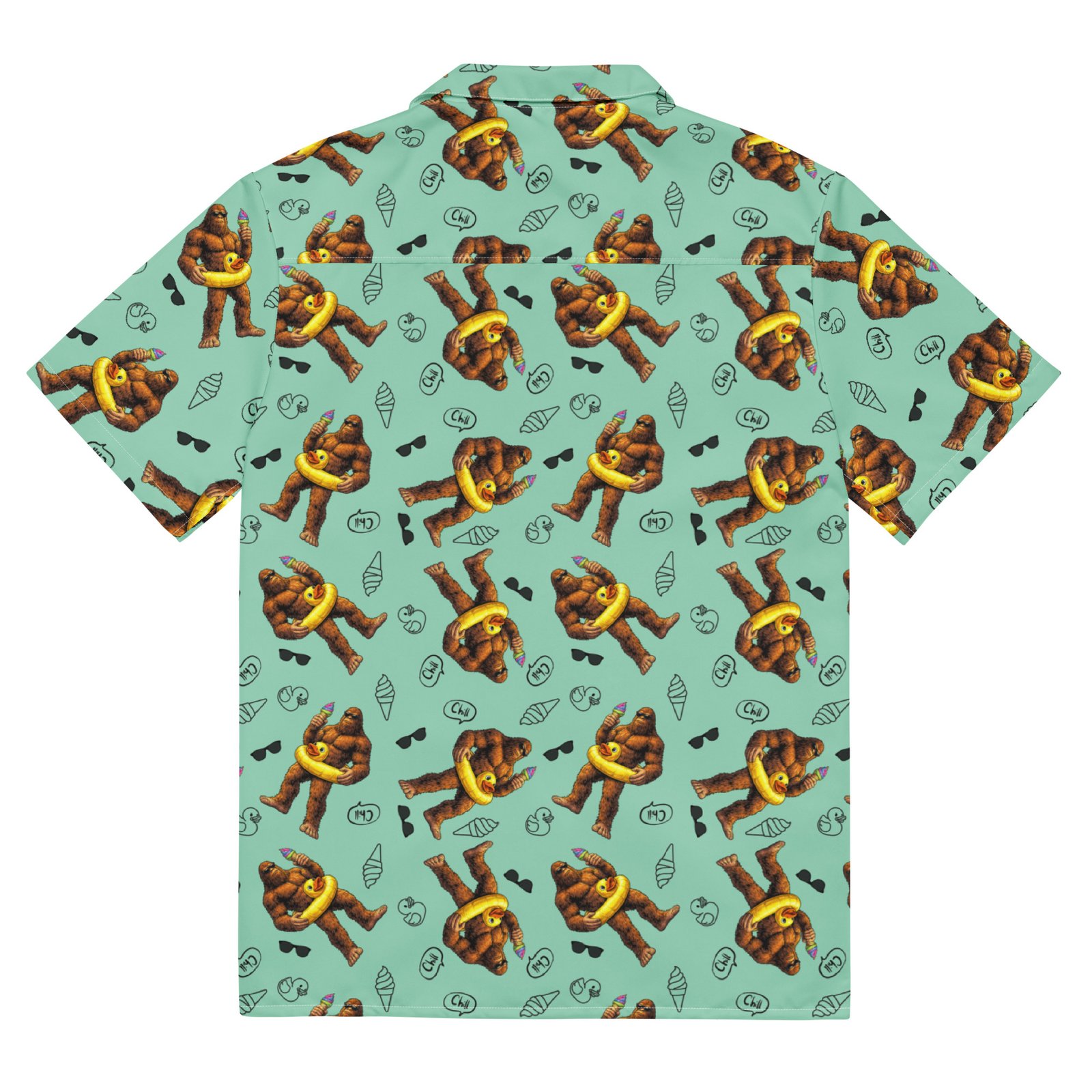 Bigfoot Beach Day Hawaiian Shirt - Image 11