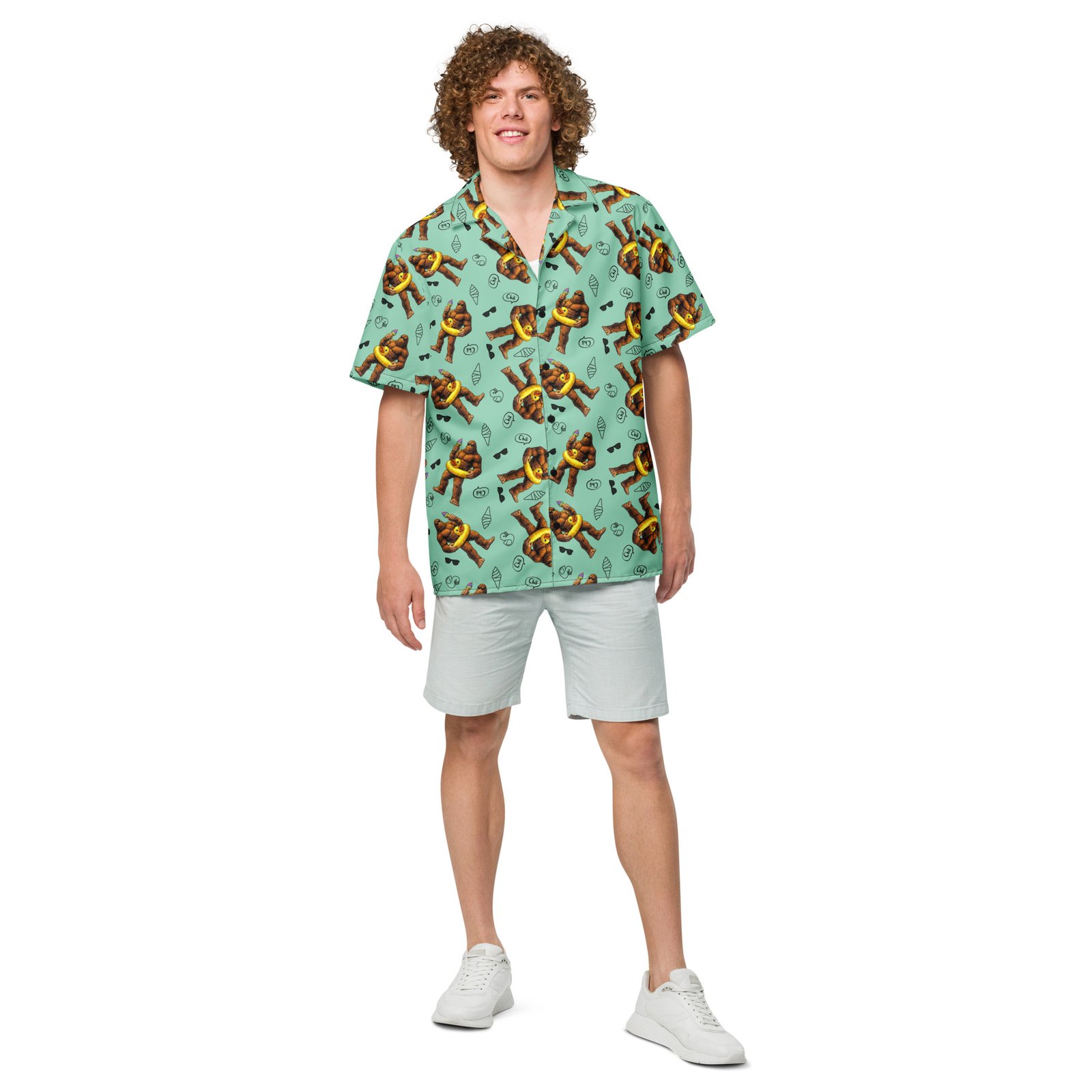 Bigfoot Beach Day Hawaiian Shirt - Image 4