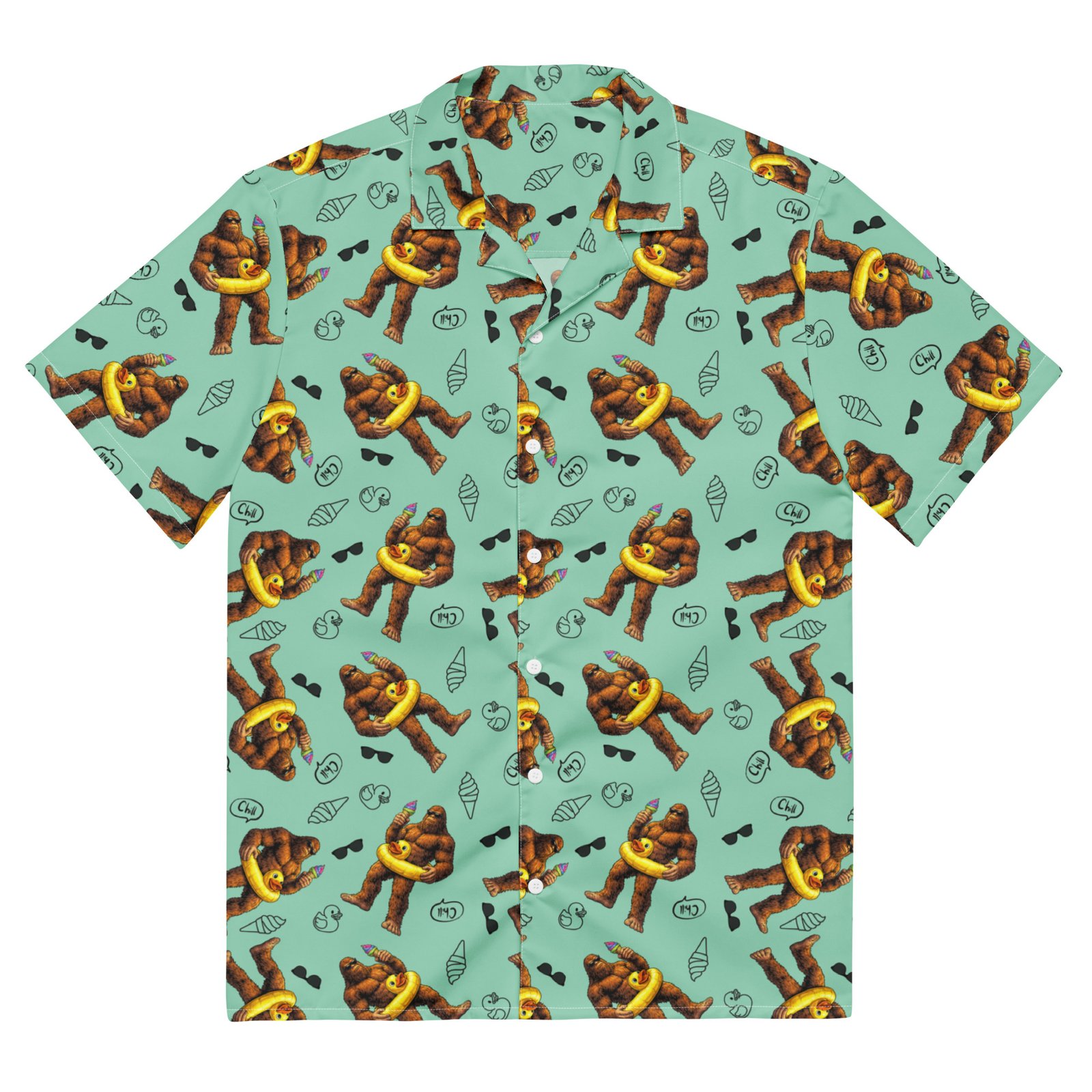 Bigfoot Beach Day Hawaiian Shirt - Image 10