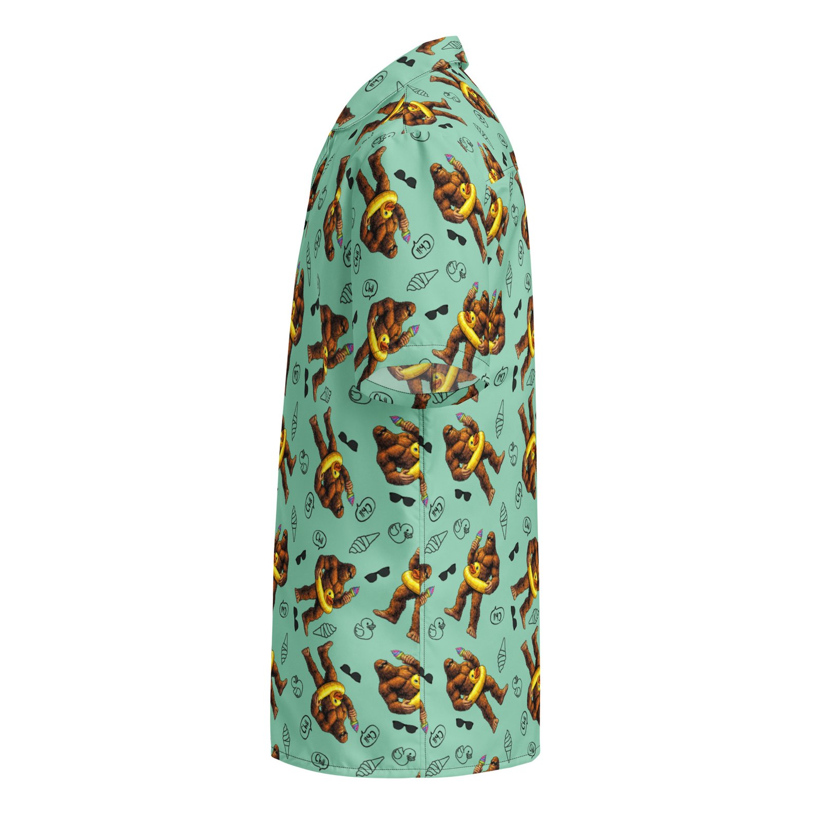 Bigfoot Beach Day Hawaiian Shirt - Image 3