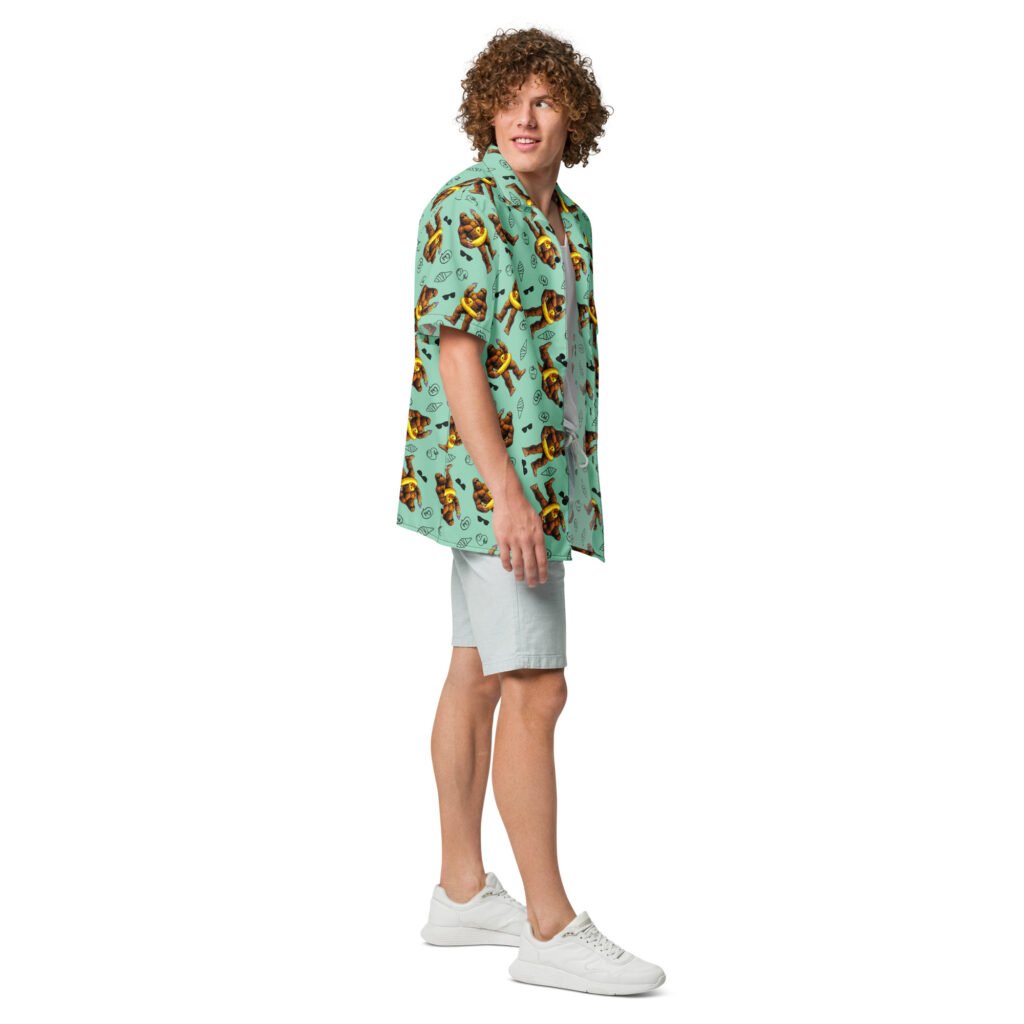 Bigfoot Beach Day Hawaiian Shirt