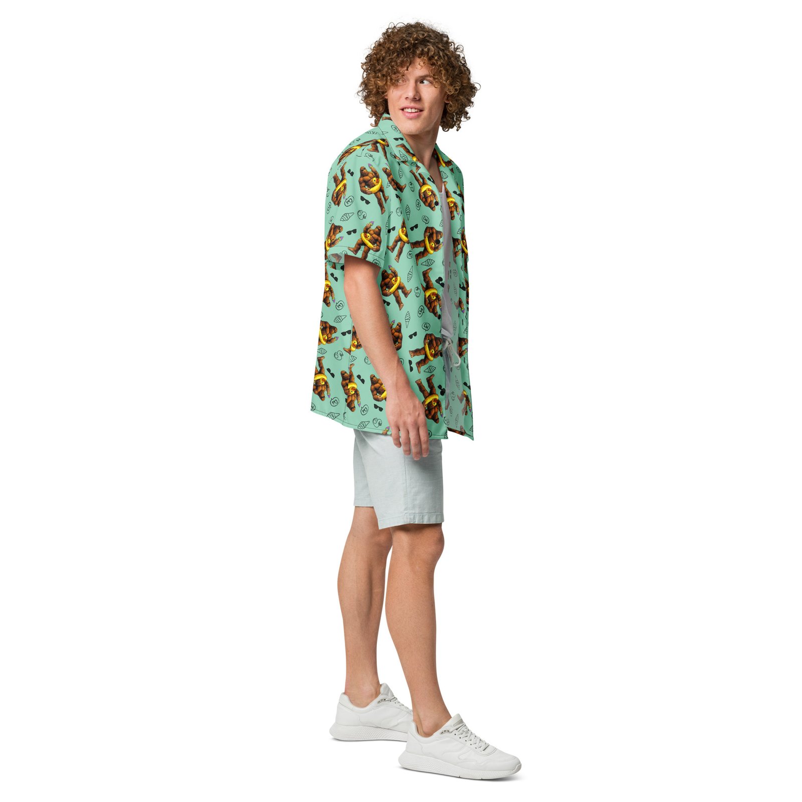 Bigfoot Beach Day Hawaiian Shirt - Image 6