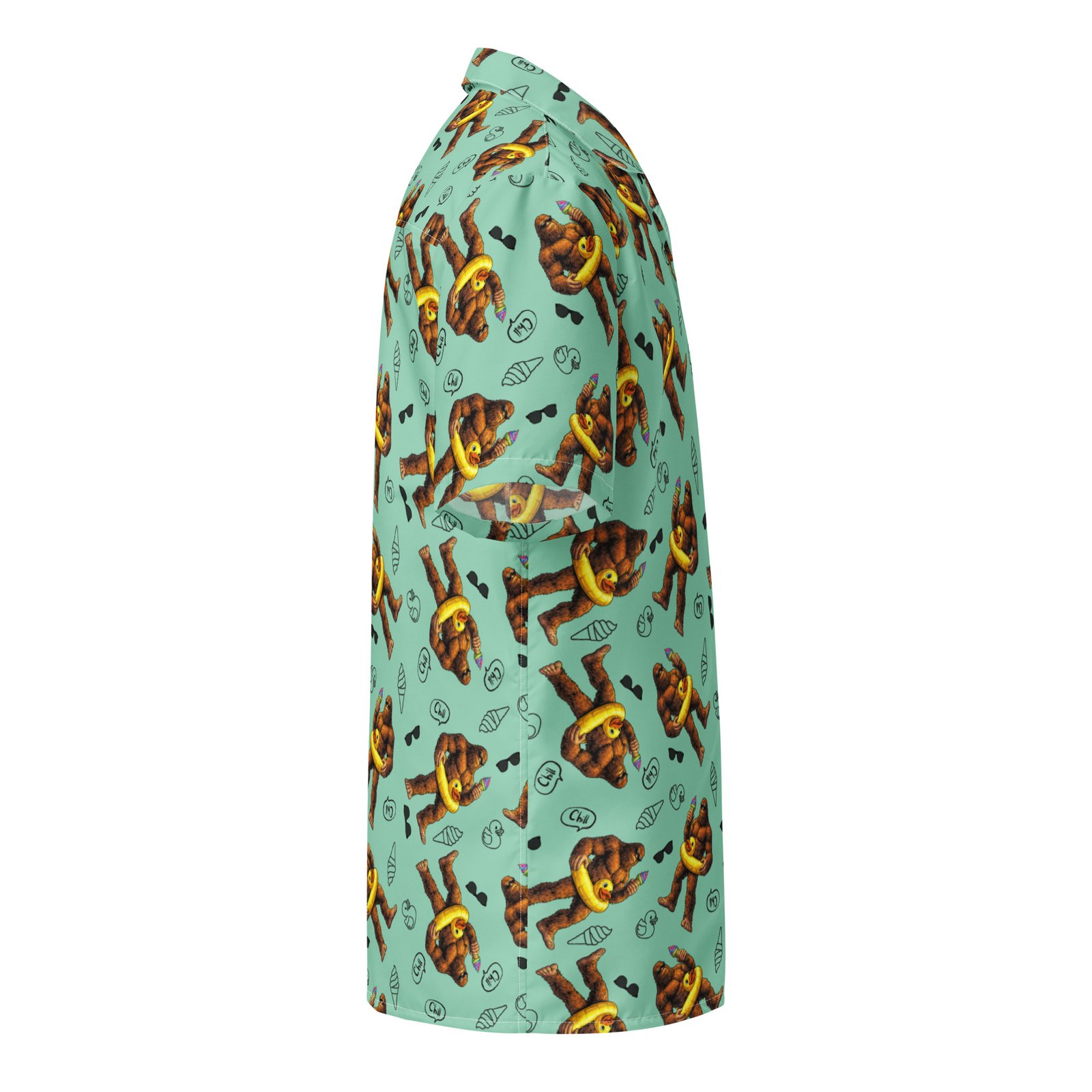 Bigfoot Beach Day Hawaiian Shirt - Image 9