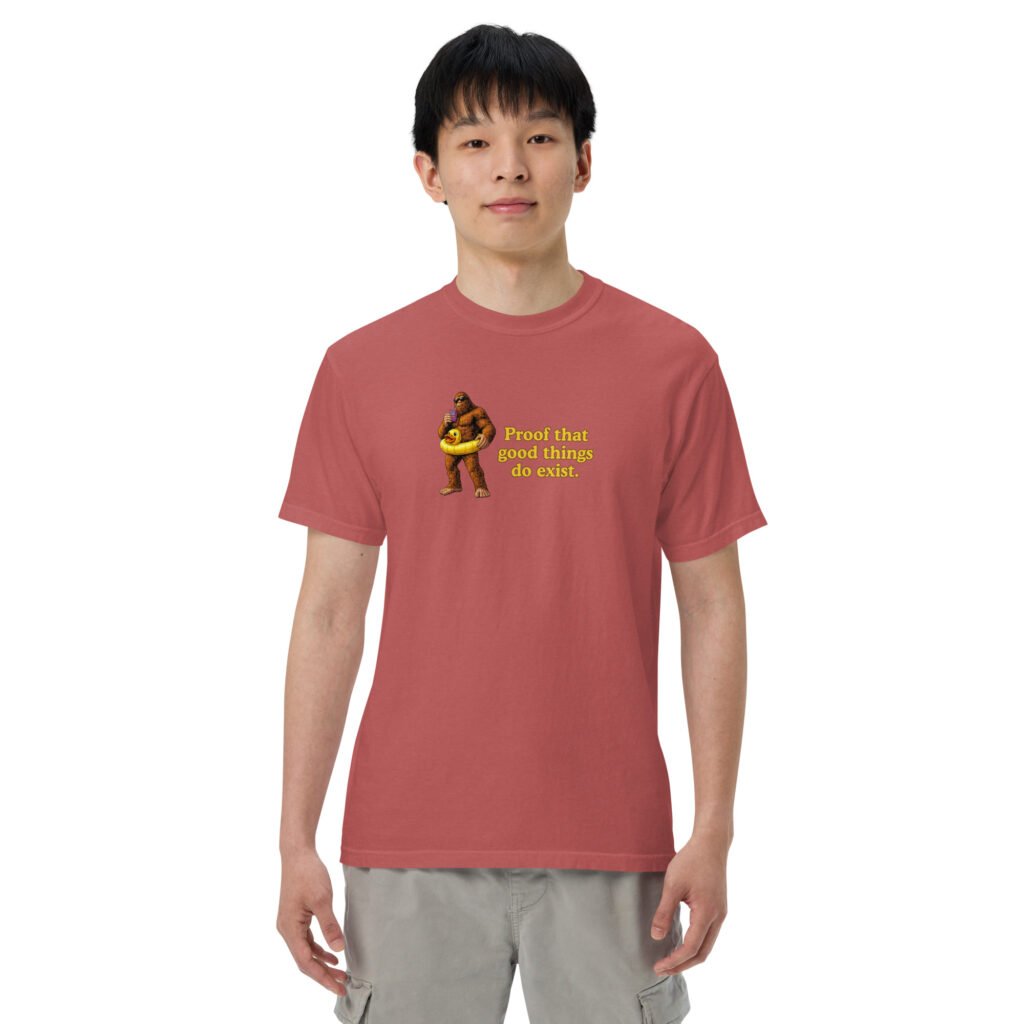 Unisex Heavyweight t-shirt - Big Foot - Good Things Do Exist