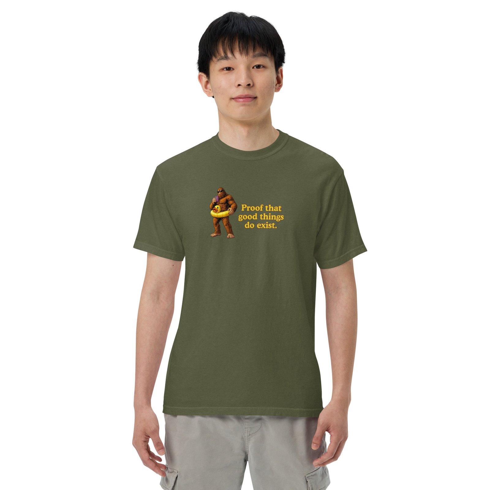 Unisex Heavyweight t-shirt - Big Foot - Good Things Do Exist - Image 6
