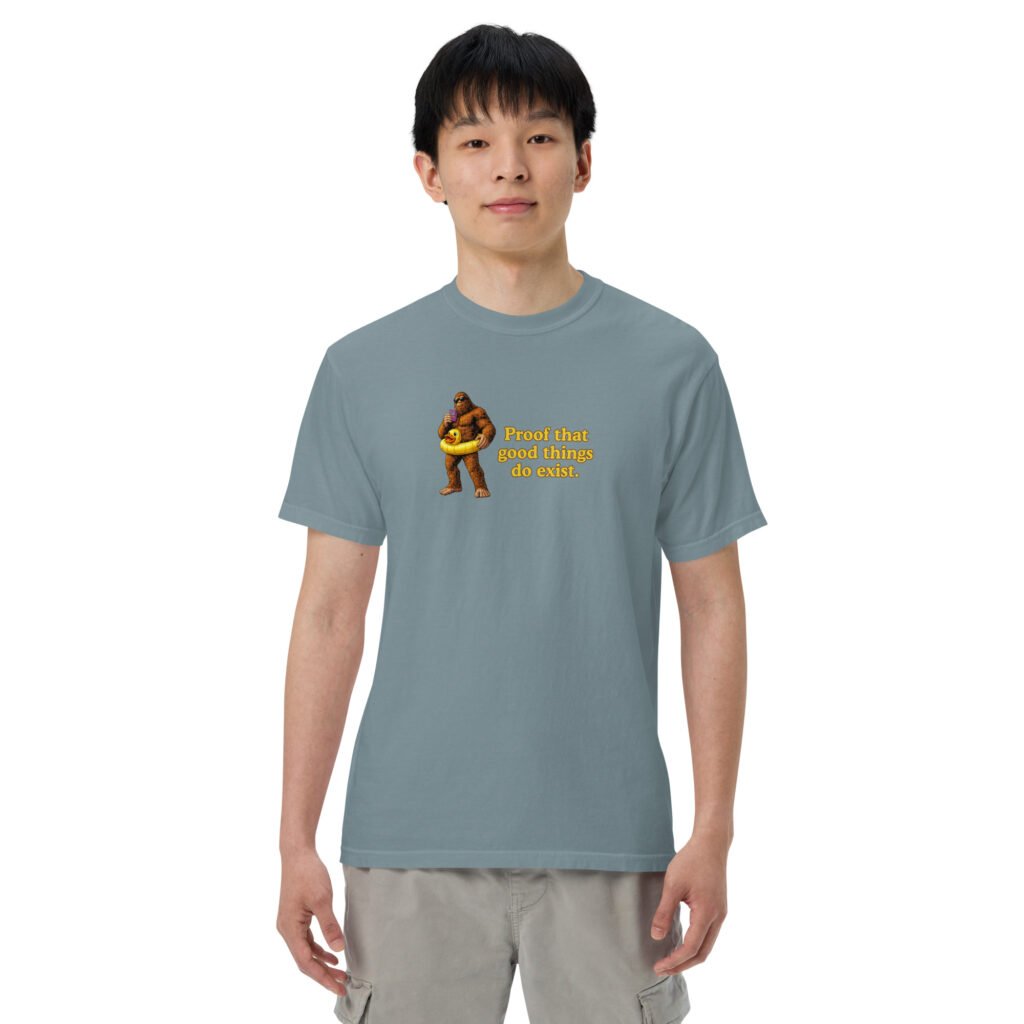 Unisex Heavyweight t-shirt - Big Foot - Good Things Do Exist